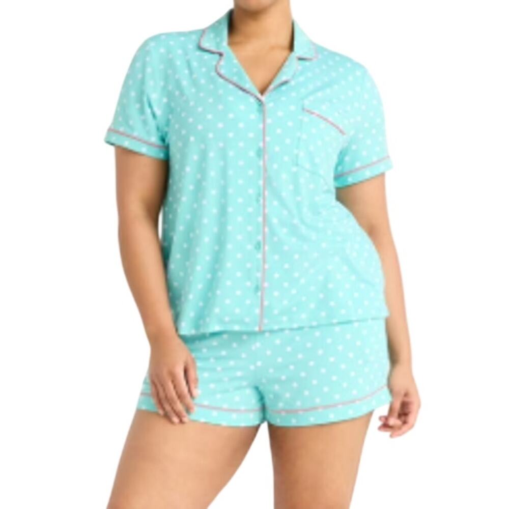 Joyspun Dreamy Soft Collection Notch Collar Top and Shorts Pajama Set XL